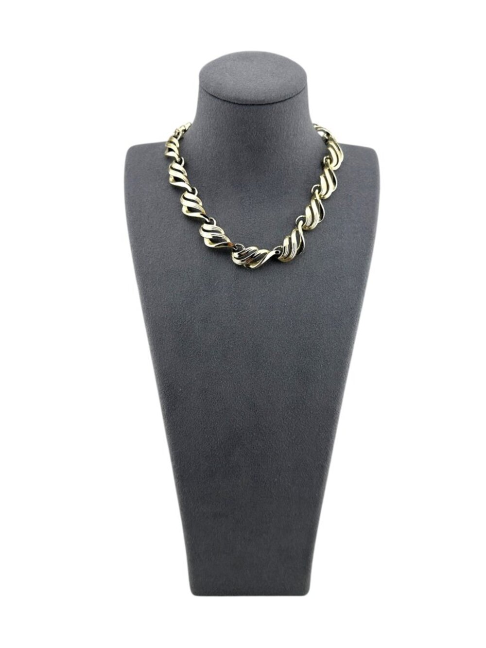 Vintage Coro Gold Tone Choker Necklace Sculptural Link Adjustable